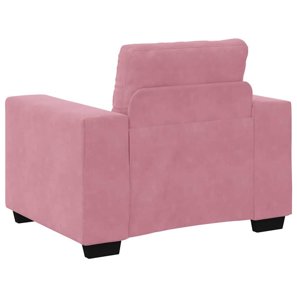 Rosa Samt Sofa Set, 3-teilig