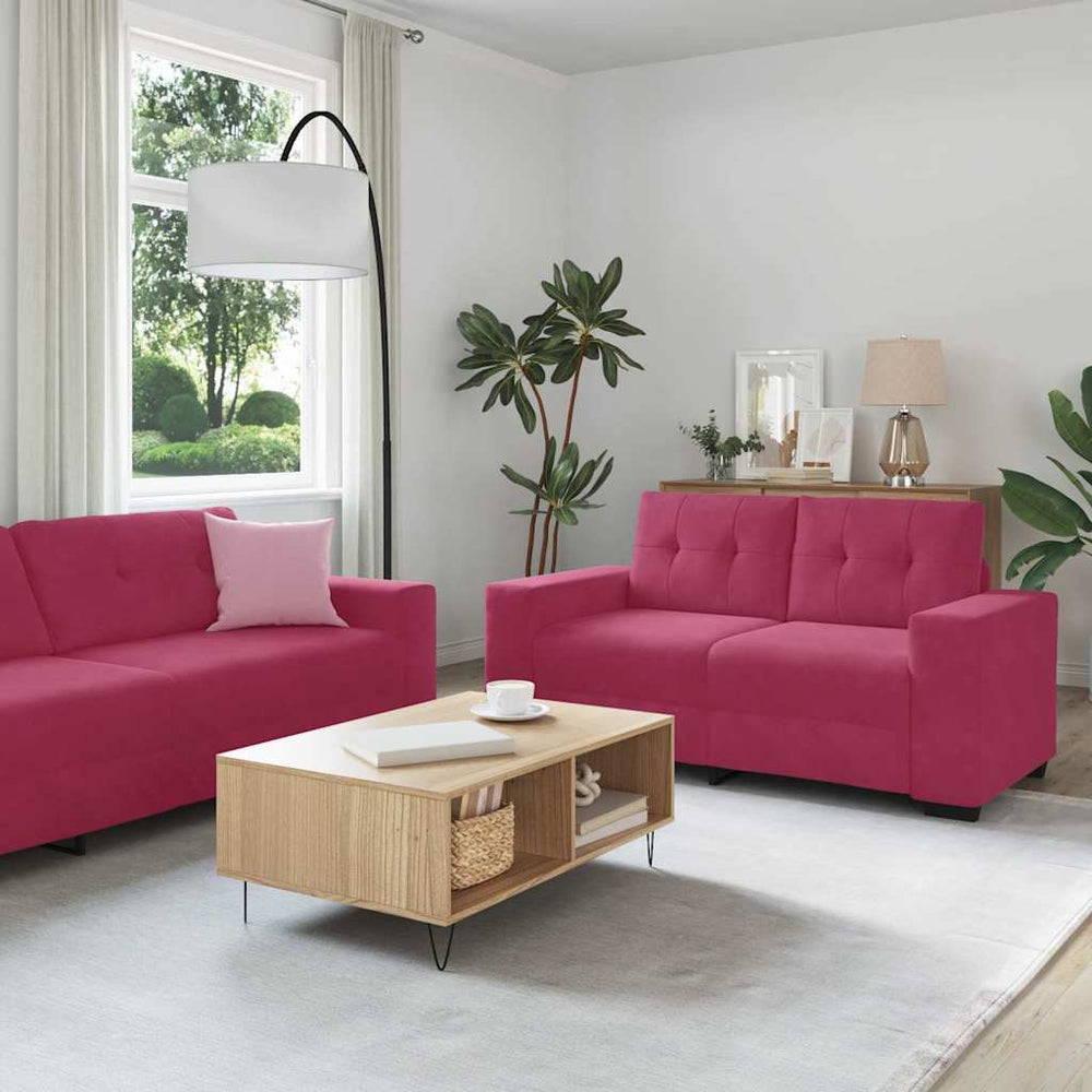 3-teiliges Sofa-Set Wind Rot Samt