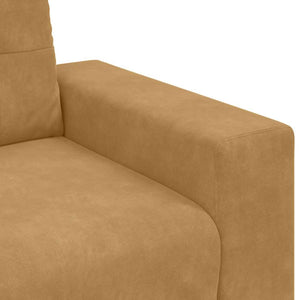Samt Sofa Set, 3-teilig, Braun