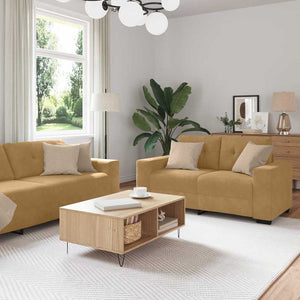 Samt Sofa Set, 3-teilig, Braun