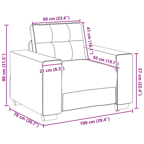 Samt Sofa Set, 3-teilig, Braun