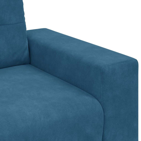Samt Sofa Set 3-teilig Blau
