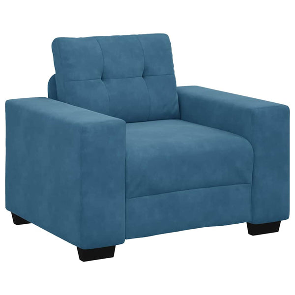 Samt Sofa Set 3-teilig Blau