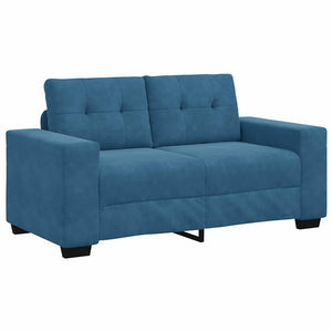 Samt Sofa Set 3-teilig Blau