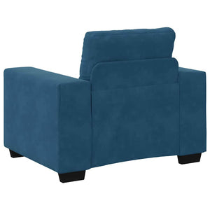 Samt Sofa Set 3-teilig Blau
