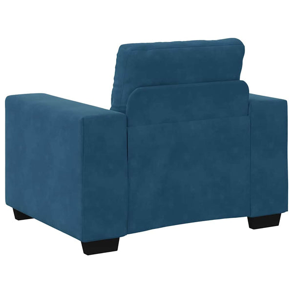 Samt Sofa Set 3-teilig Blau