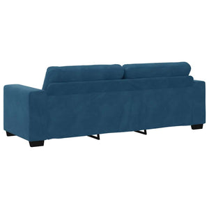 Samt Sofa Set 3-teilig Blau