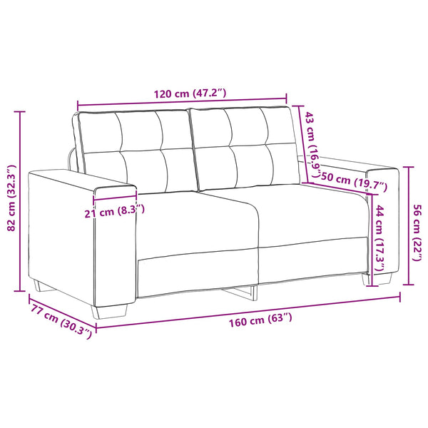 Samt Sofa Set 3-teilig Blau