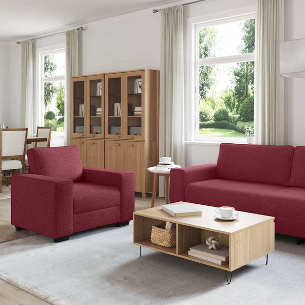 3-teiliges Sofa-Set Weinrot