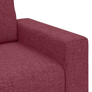 3-teiliges Sofa-Set Weinrot