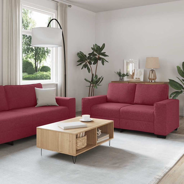 3-teiliges Sofa-Set Weinrot