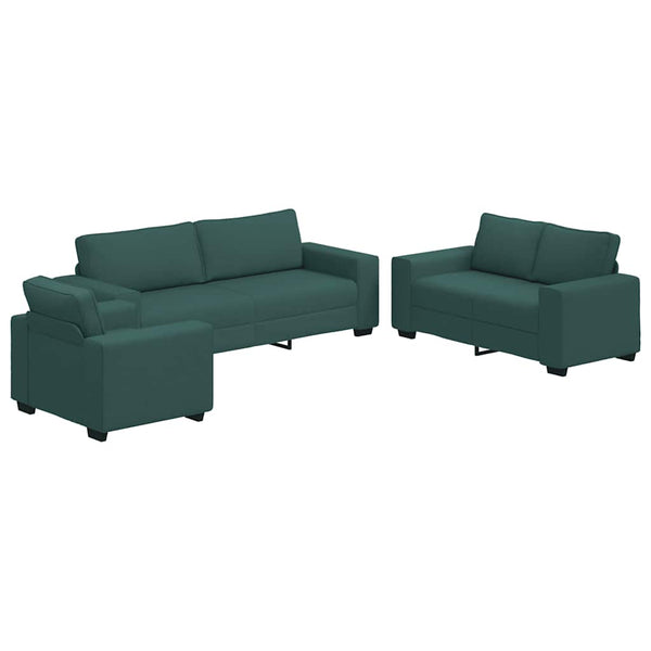 3-teiliges Sofa-Set Dunkelgrün