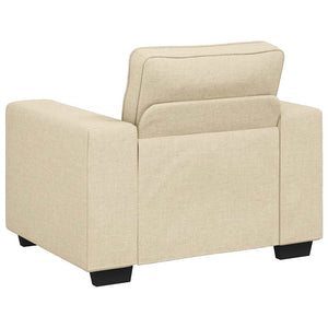 3-teiliges cremefarbenes Sofa-Set mit Kissen