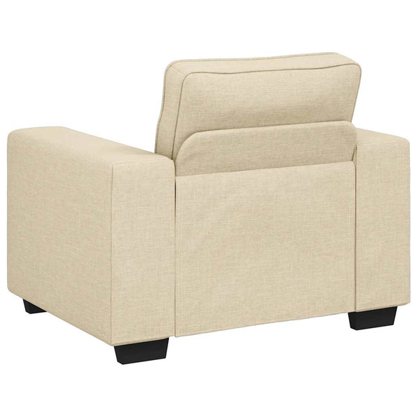 3-teiliges cremefarbenes Sofa-Set mit Kissen