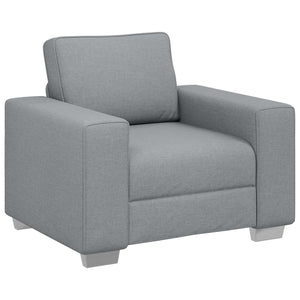 Hellgraues 3-teiliges Leinenmischgewebe Sofa