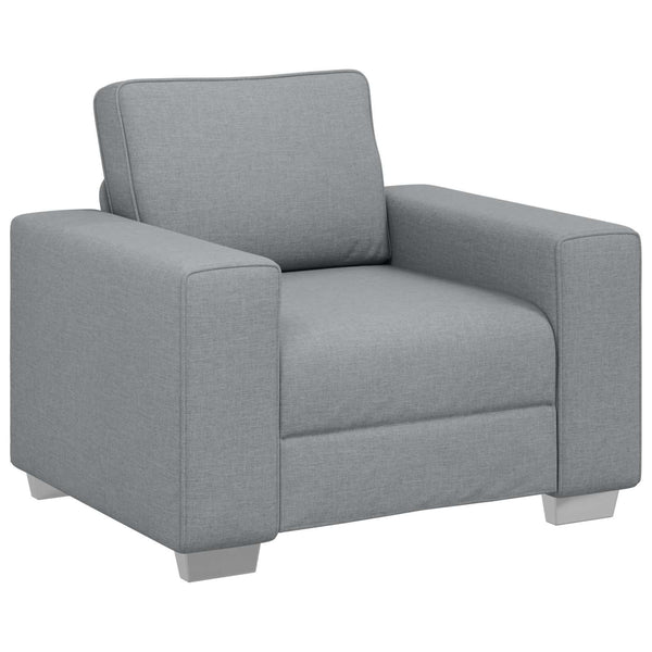 Hellgraues 3-teiliges Leinenmischgewebe Sofa