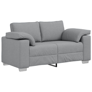 Hellgraues 3-teiliges Leinenmischgewebe Sofa