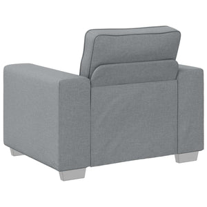 Hellgraues 3-teiliges Leinenmischgewebe Sofa