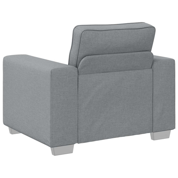 Hellgraues 3-teiliges Leinenmischgewebe Sofa