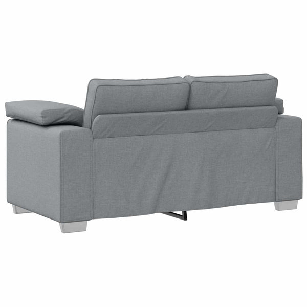 Hellgraues 3-teiliges Leinenmischgewebe Sofa