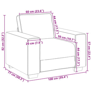 Dunkelgraues 3-teiliges Leinen Sofa