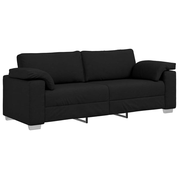 Schwarzes 3-teiliges Leinen-Sofa-Set