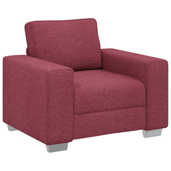 3-teiliges Leinen-Sofa Wind Rot