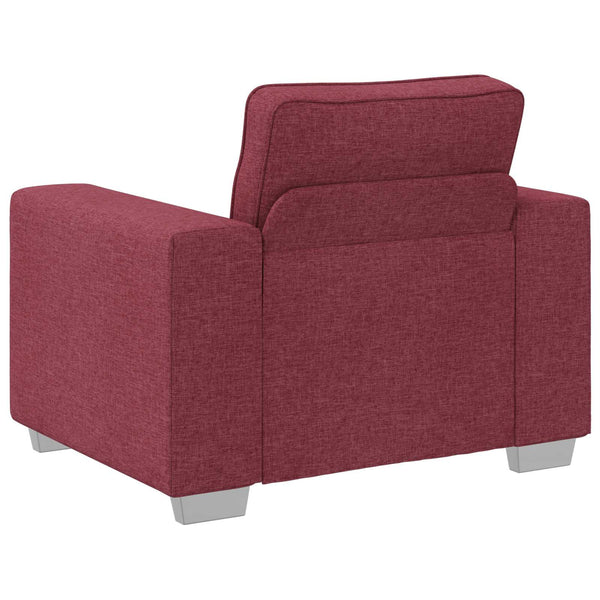 3-teiliges Leinen-Sofa Wind Rot