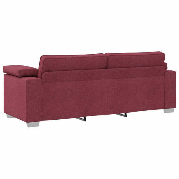 3-teiliges Leinen-Sofa Wind Rot