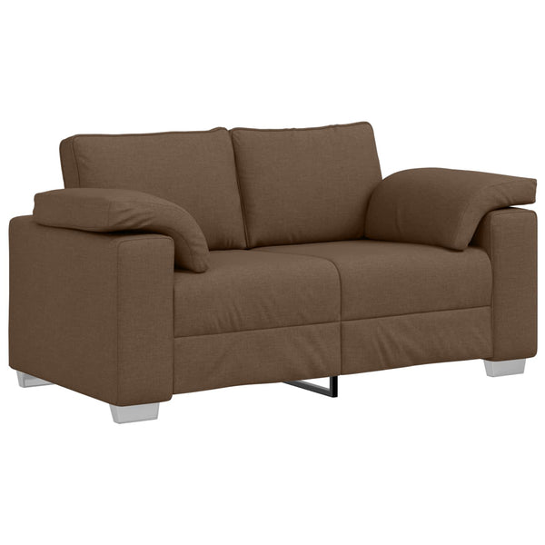 3-teiliges Sofa Braun Leinenmischgewebe