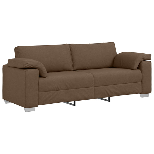 3-teiliges Sofa Braun Leinenmischgewebe