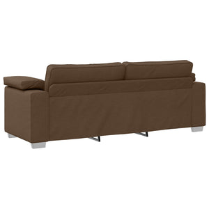 3-teiliges Sofa Braun Leinenmischgewebe