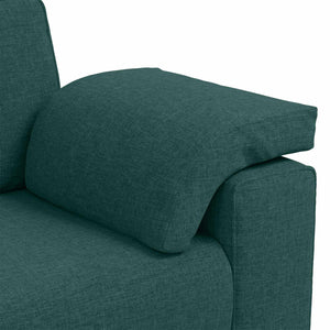 3-teiliges Sofa Dunkelgrün Leinenmischgewebe