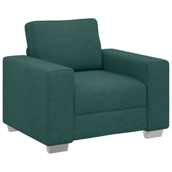3-teiliges Sofa Dunkelgrün Leinenmischgewebe