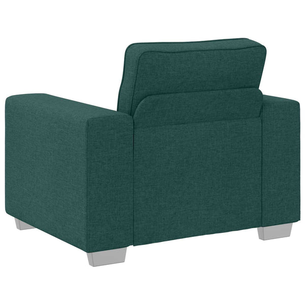 3-teiliges Sofa Dunkelgrün Leinenmischgewebe