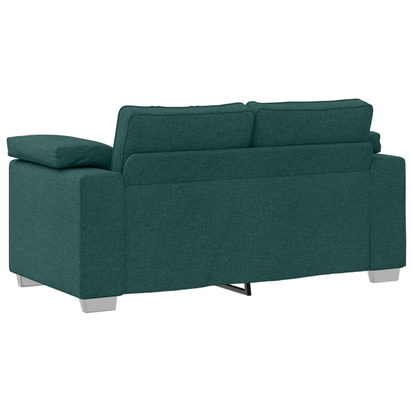 3-teiliges Sofa Dunkelgrün Leinenmischgewebe
