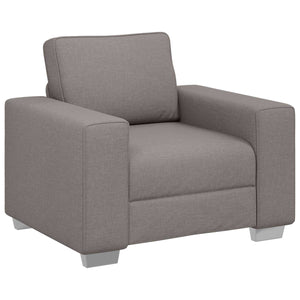 Leinen Sofa Set, 3-teilig, Taupe