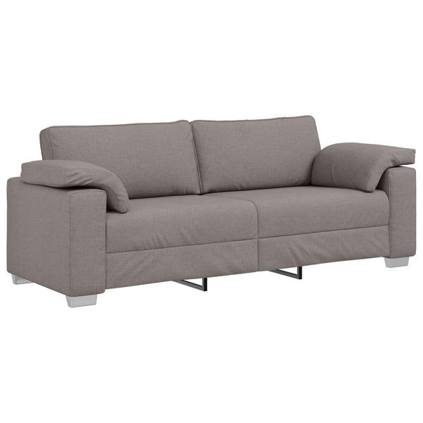 Leinen Sofa Set, 3-teilig, Taupe