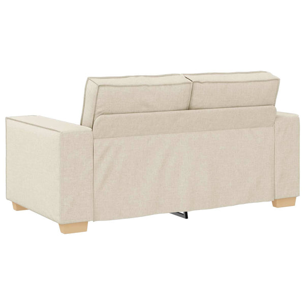 Beige Leinenmischgewebe Sofa, 2-teilig