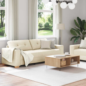 Beige Leinen Sofa, 2-teilig, 221 cm
