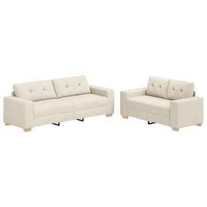 Beige Leinen Sofa, 2-teilig, 221 cm