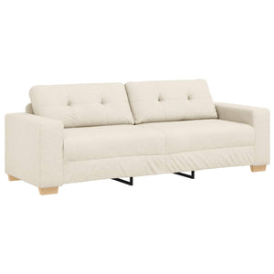 Beige Leinen Sofa, 2-teilig, 221 cm