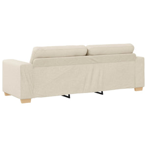 Beige Leinen Sofa, 2-teilig, 221 cm