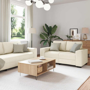 Beige Leinenmischgewebe Sofa, 2-teilig