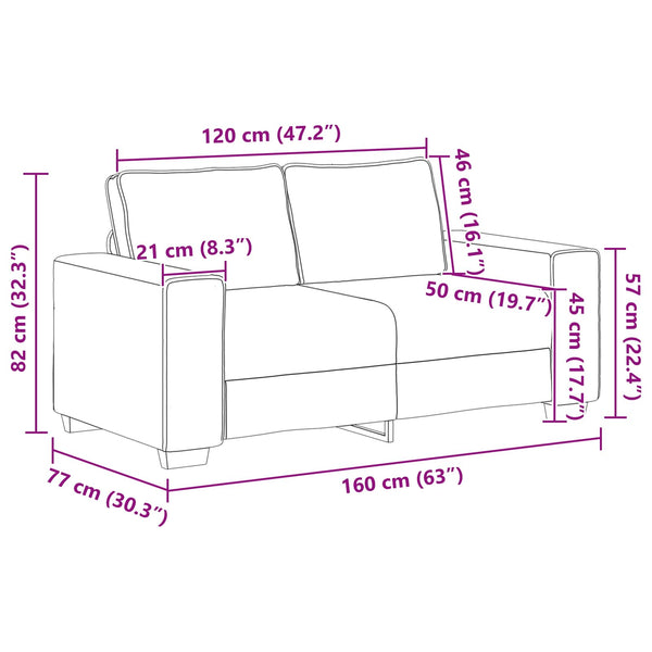 Beige Leinenmischgewebe Sofa, 2-teilig