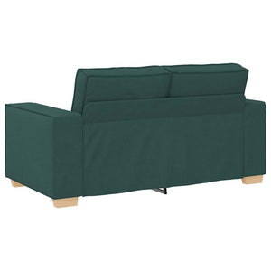 2-teiliges dunkelgrünes Sofa-Set mit Kissen