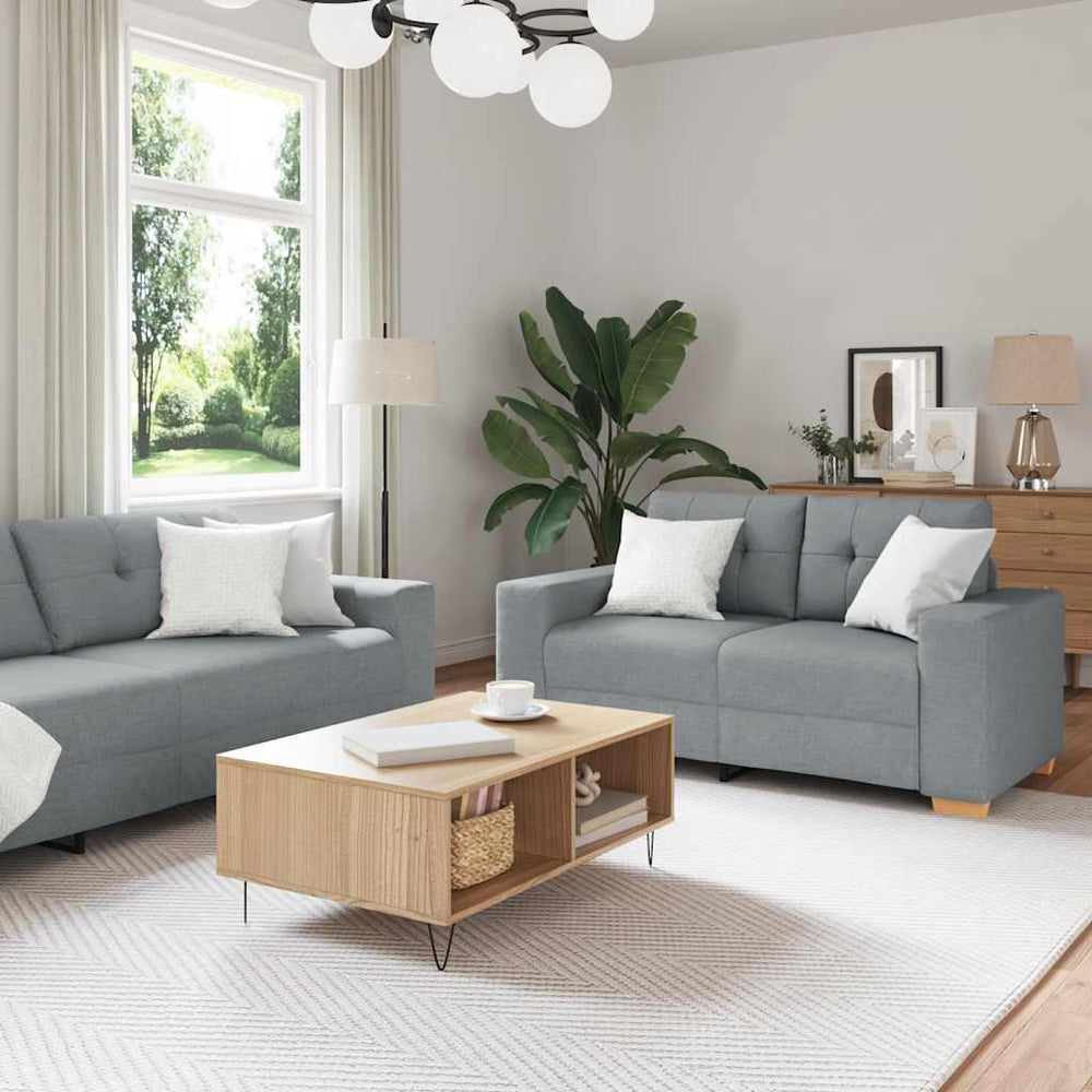 2-teiliges Sofa-Set Hellgrau