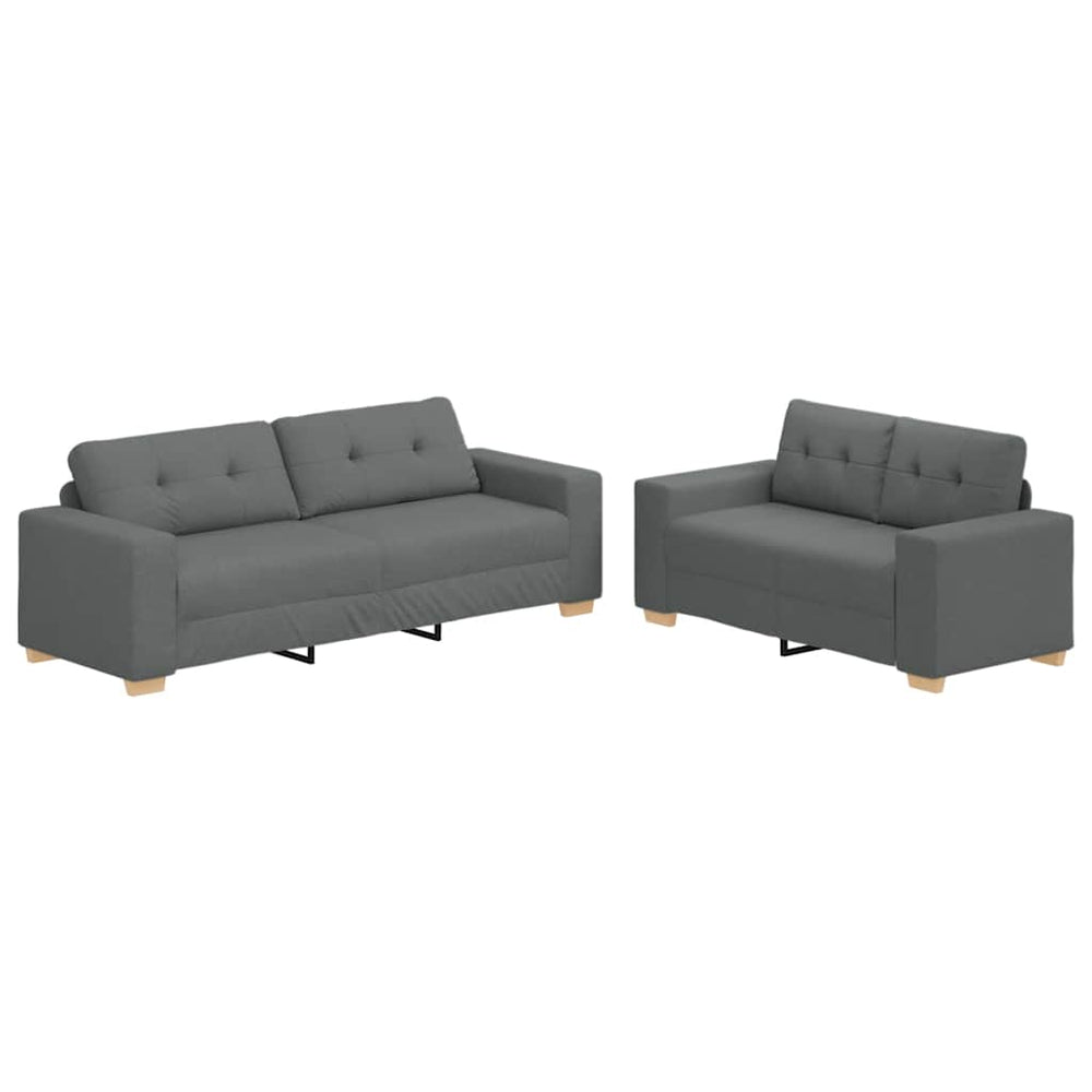 2-teiliges Sofa-Set Dunkelgrau
