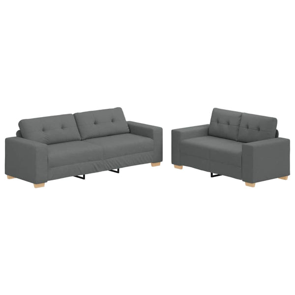 2-teiliges Sofa-Set Dunkelgrau