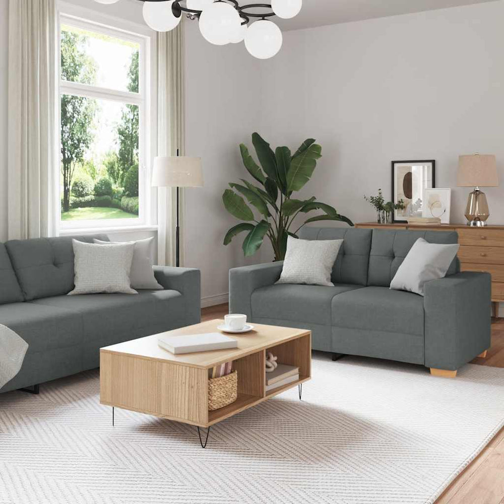 2-teiliges Sofa-Set Dunkelgrau